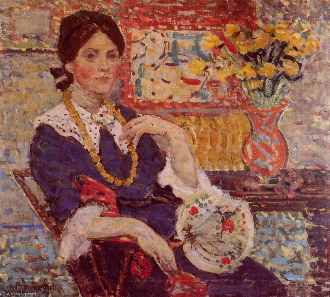 Le Rouge Portrait Of Miss Edith King — Maurice Brazil Prendergast