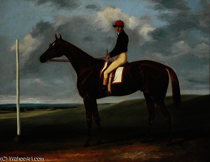Chestnut Colt With Jockey Up And Starting Post — John Alfred Wheeler