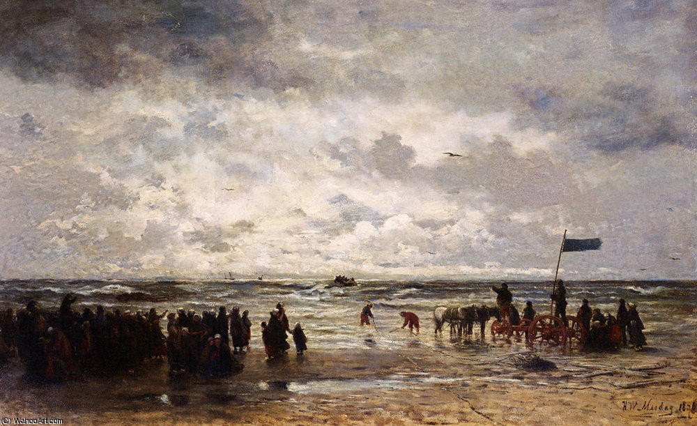 Le Depart Du Bateau De Sauvetage — Hendrik Willem Mesdag