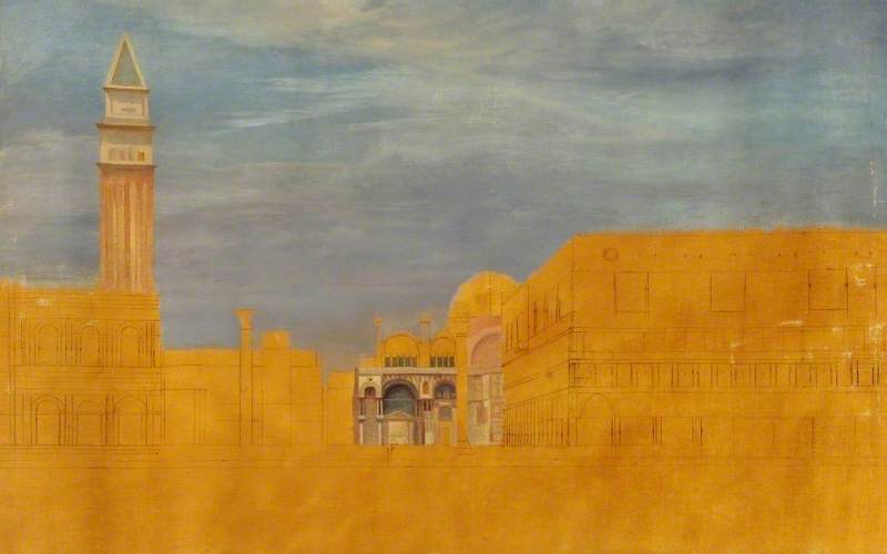The Piazzetta Of San Marco, Venice (unfinished) — John Wharlton Bunney