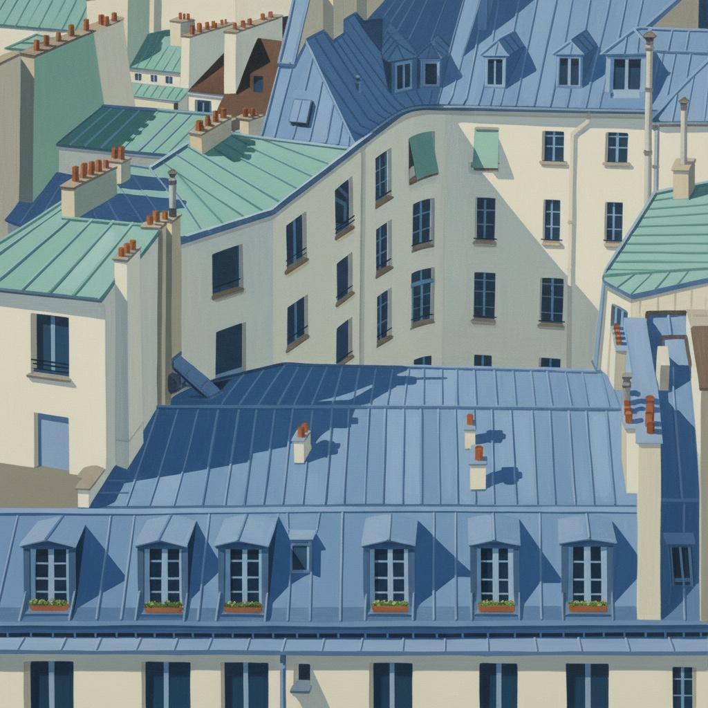 Geometrische Gelassenheit: Eine Monumentale Studie Blauer Urbaner Ebenen Und Stiller Schatten — Marion Delorme