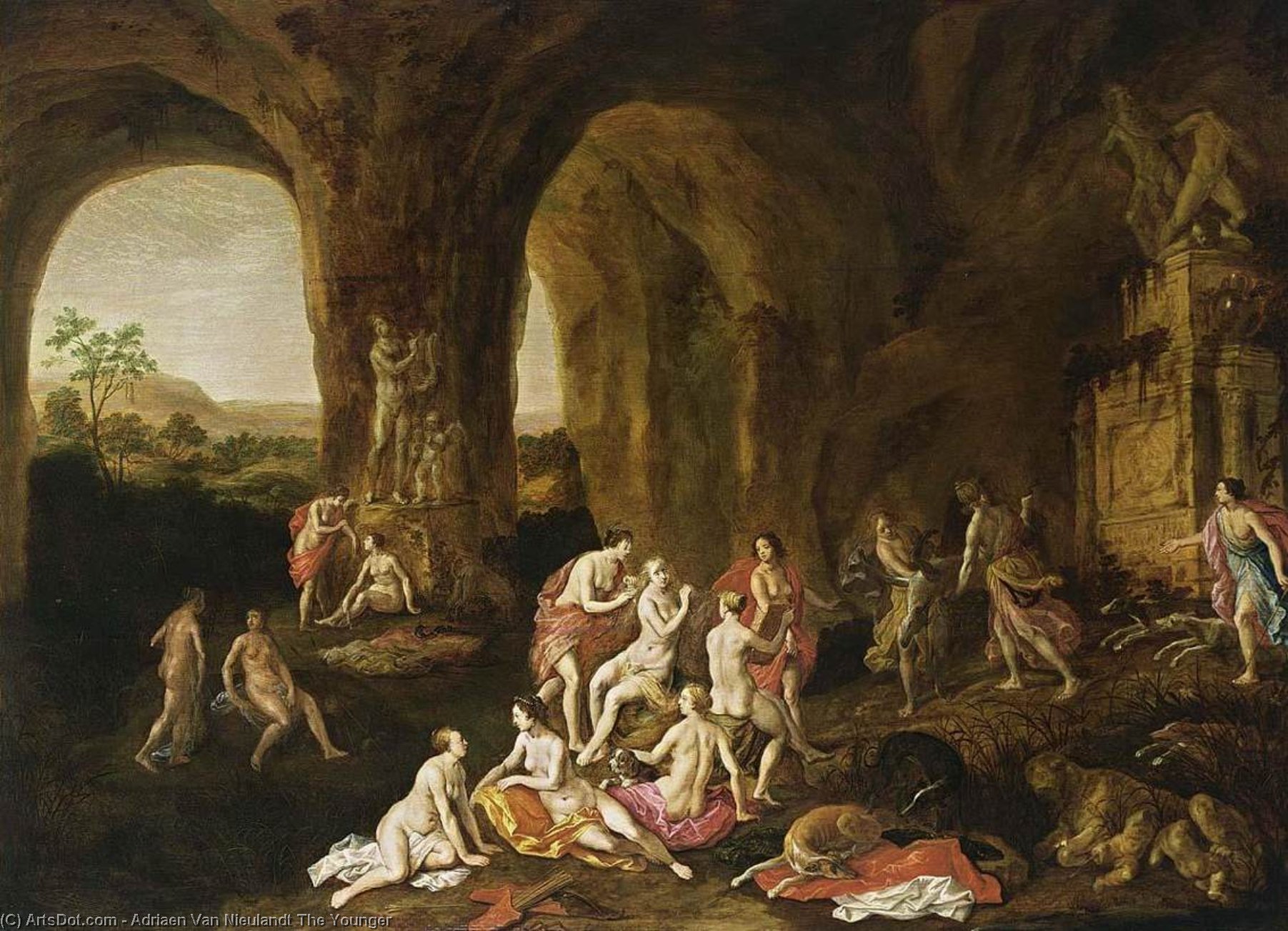 Diana And Her Nymphs — Adriaen Van Nieulandt The Younger