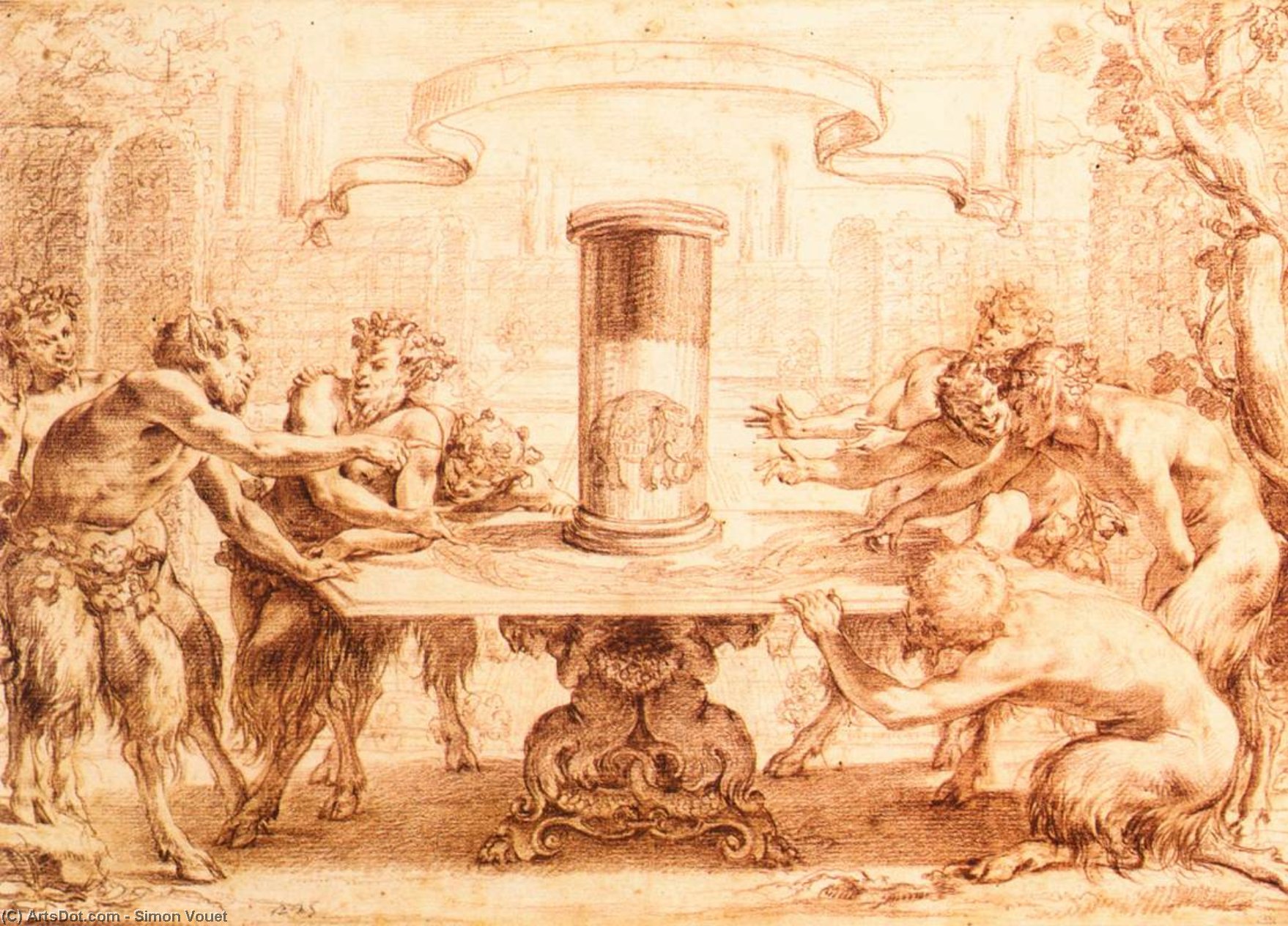 Eight Satyrs Admiring The Anamorphosis Of An Elephant — シモン・ヴーエ