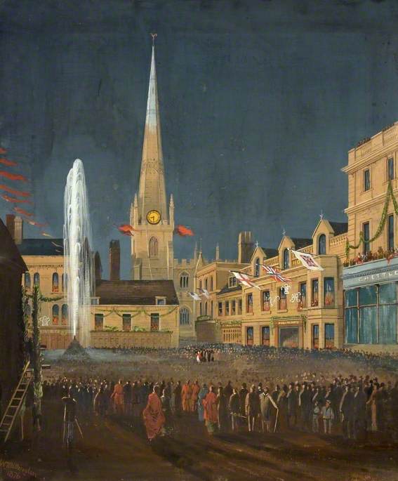The Celebration Of The Opening Of The Waterworks In Front Of The George Hotel, Trowbridge, Wiltshire — William Millington