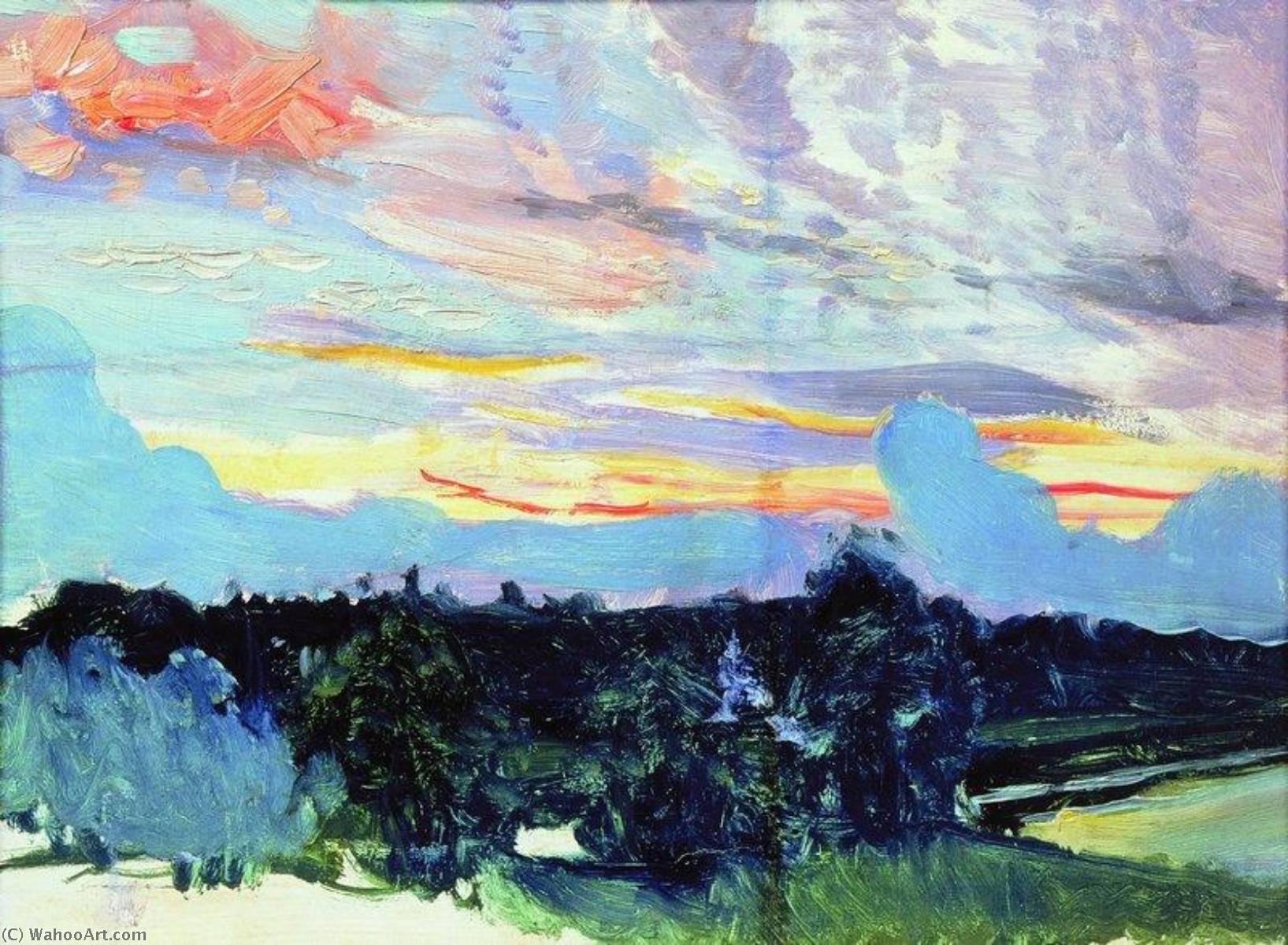 Forest Near The Village Of Maurino — Boris Kustodijev