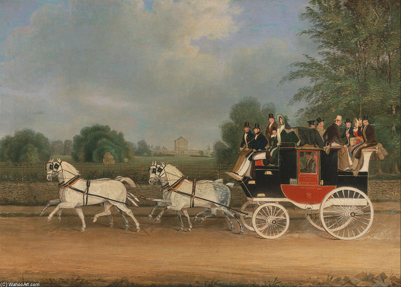 The London-faringdon Coach Passing Buckland House, Berkshire — James Pollard