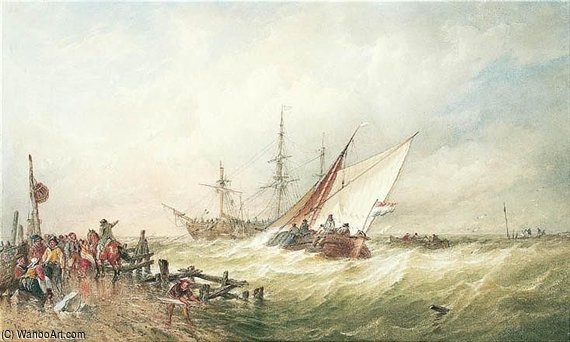 Shipping Off The Dutch Coast After A Storm — Thomas Sewell Robins