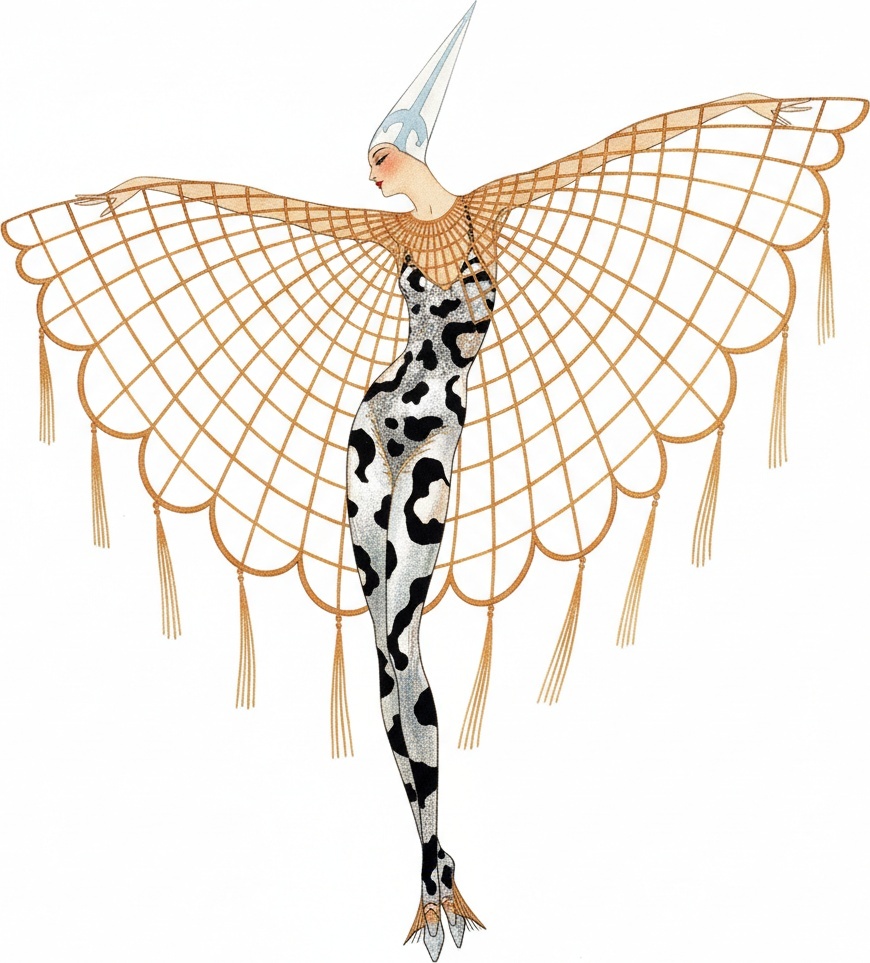 Gilded Lattice Over A Spotted Silhouette — Valentin Laurent De Courcey