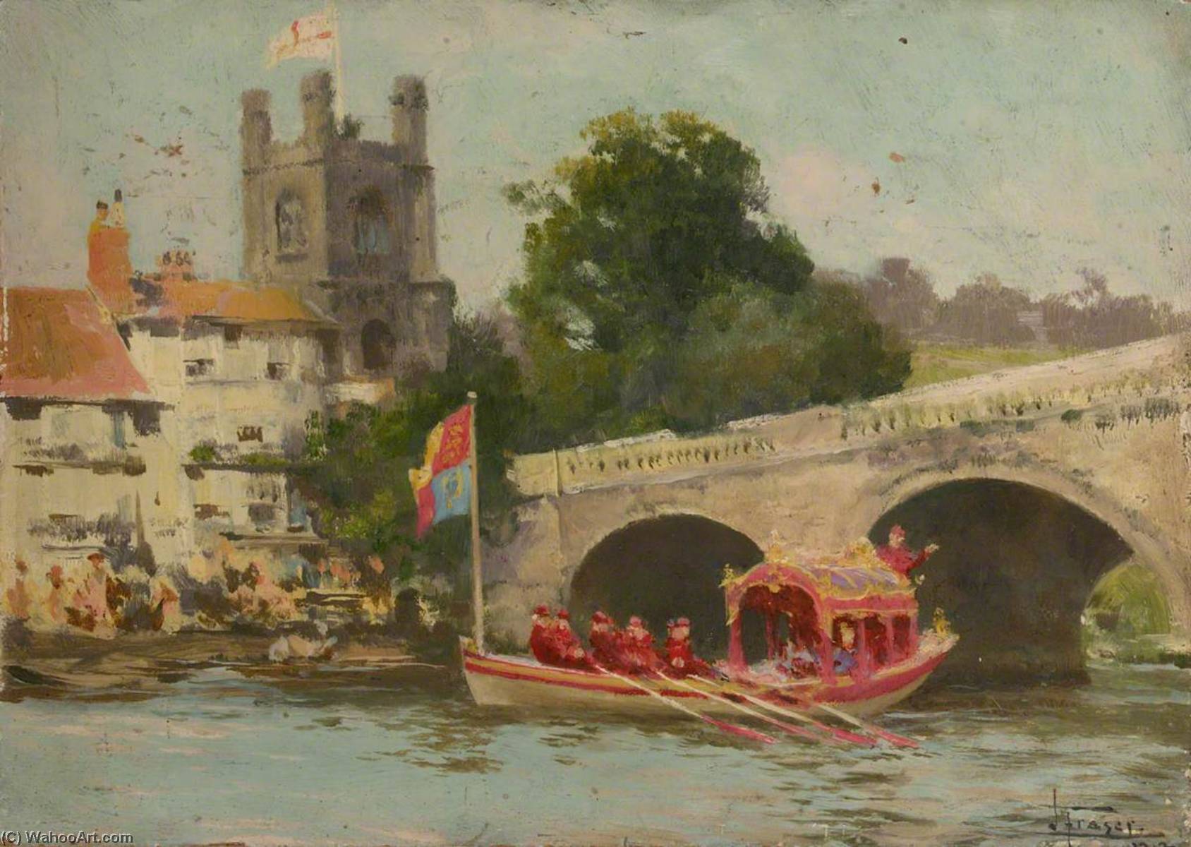 George V On The Royal Barge At Henley, 1912 — John Fraser