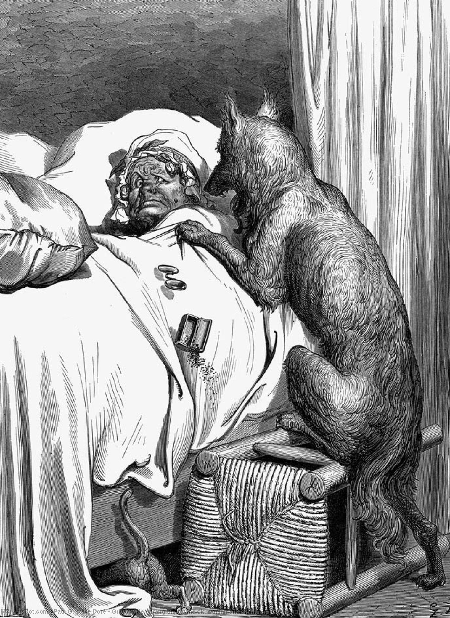 Gd 0002 He Sprang Unpon The Old Woman And Ate Her Up Gustavedore Sqs — Paul Gustave Doré