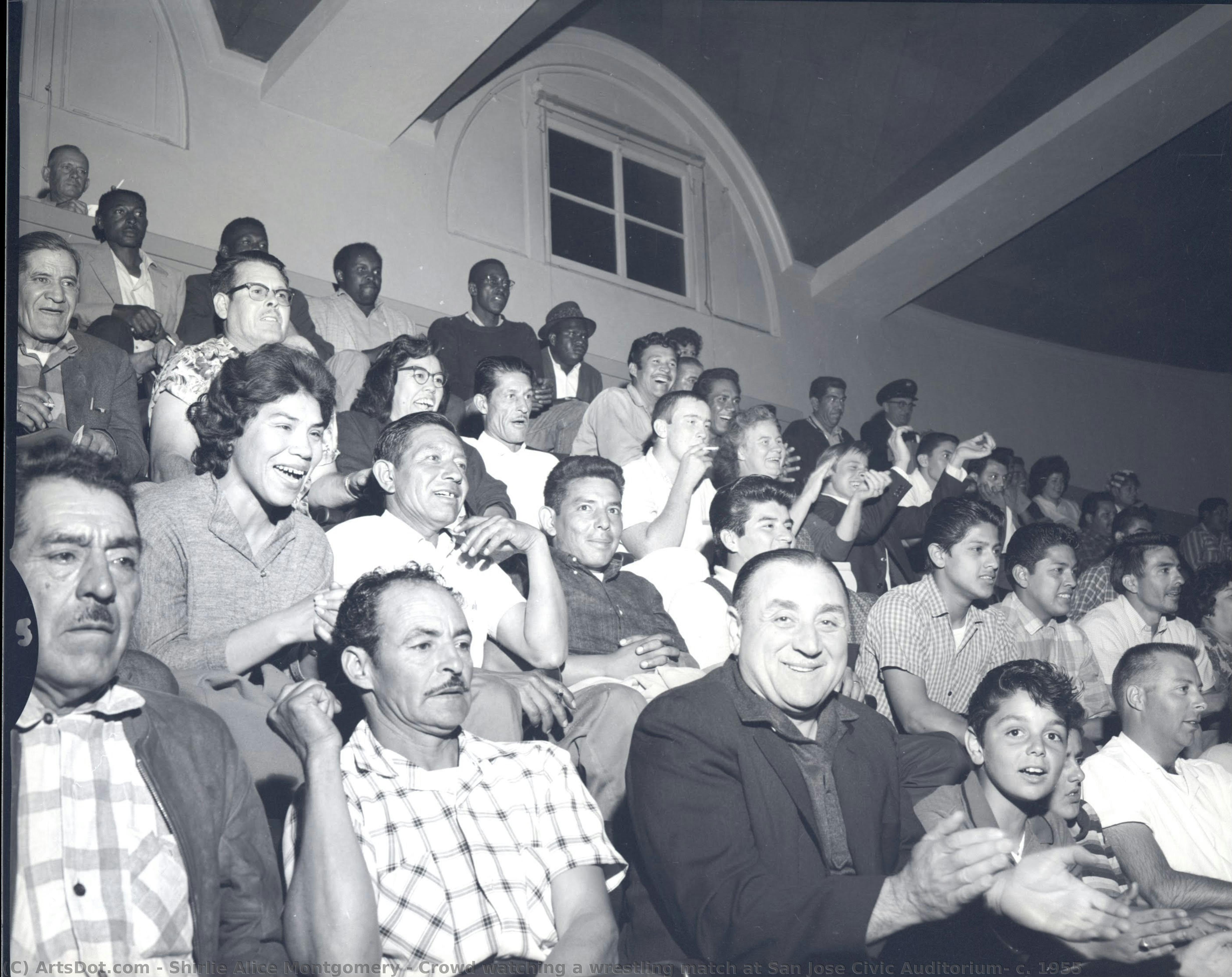 Crowd Watching A Wrestling Match At San Jose Civic Auditorium, C. 1955 — Shirlie Alice Montgomery