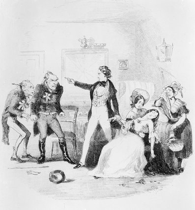 Nicholas Congratulates Arthur Gride On His Wedding — Hablot Knight Browne