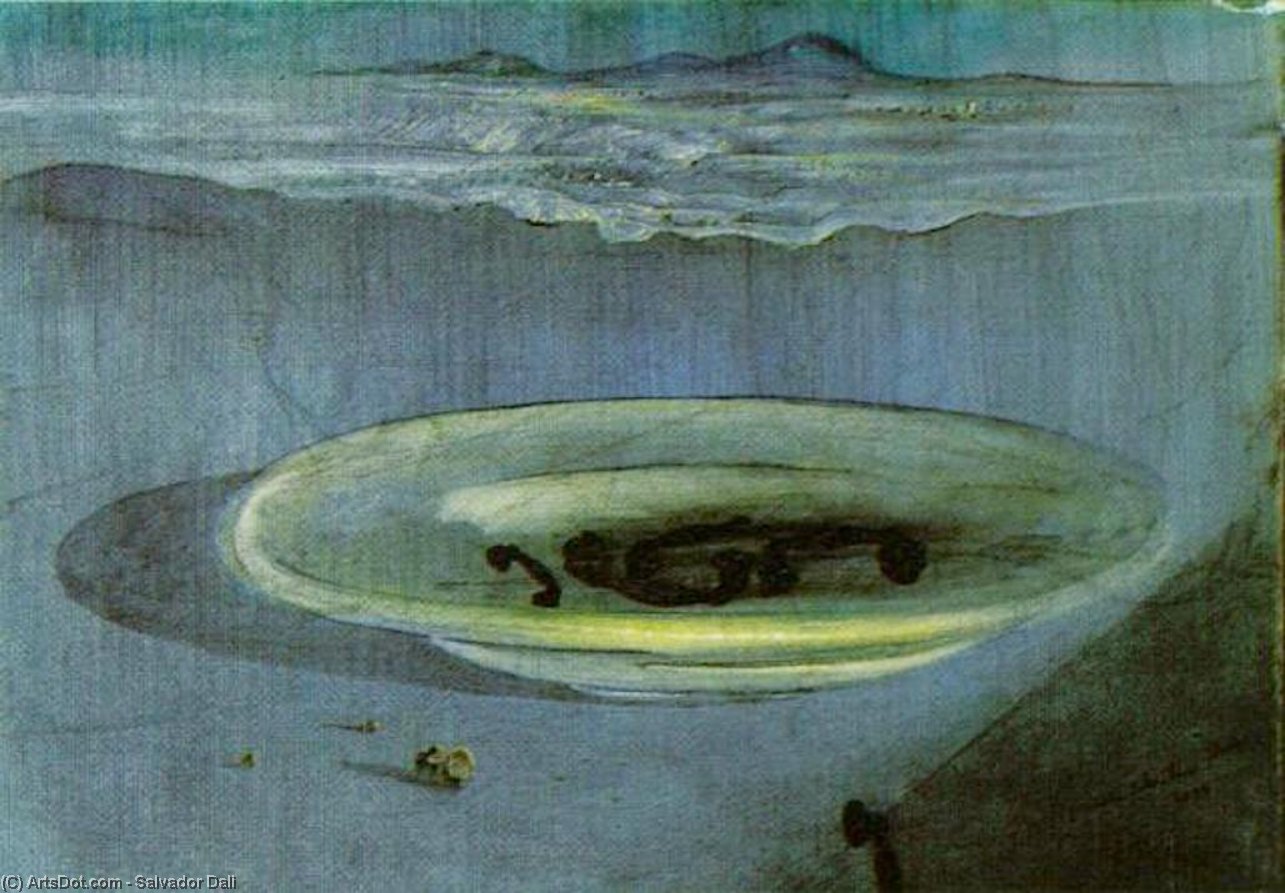 Landscape With Telephones On A Plate, 1939 — Salvador Dalí
