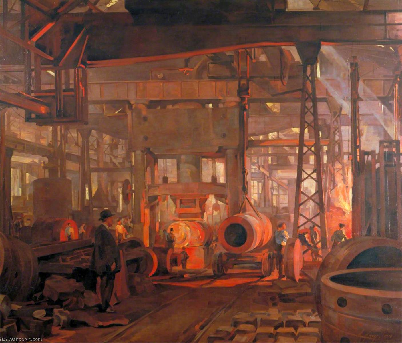 The 'l' Press Forging The Jacket Of An 18 Inch Gun, Armstrong Whitworth Works, Openshaw — Anna Airy