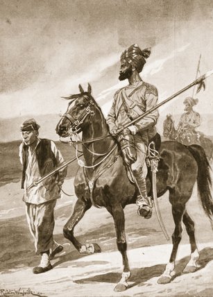 A Bengal Lancer And His Boxer Captive — Richard Caton Woodville