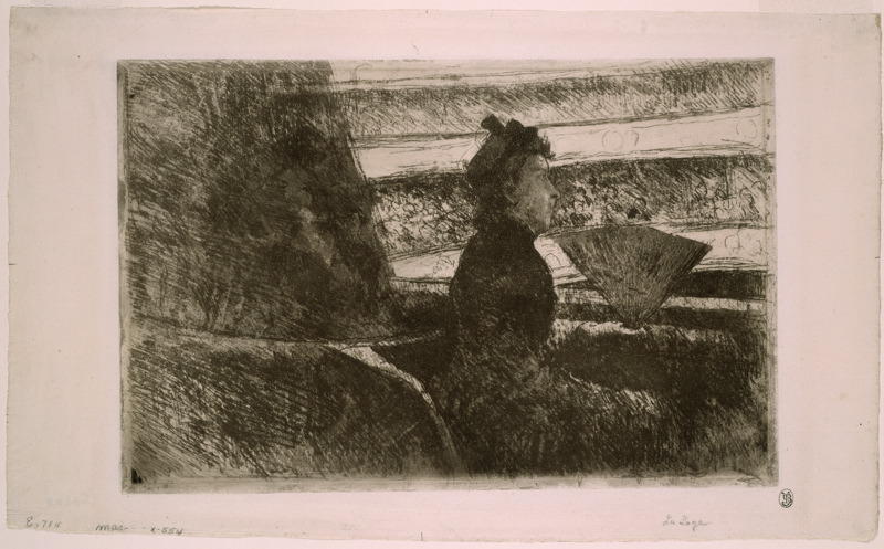 Lady In Black, In A Loge, Facing Right — Mary Stevenson Cassatt