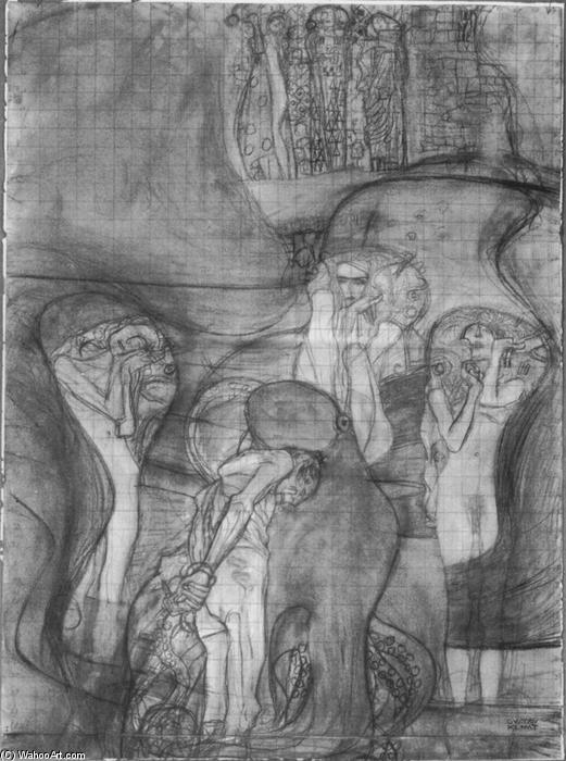 Painted Composition Draft Jusisprudenz — グスタフ・クリムト