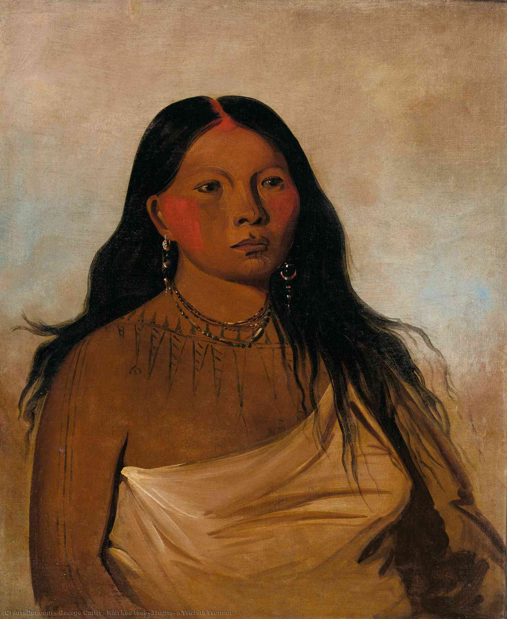 Káh Kée Tsee, Thighs, A Wichita Woman — George Catlin