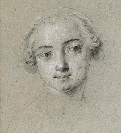 Head Of A Young Woman Wearing A Bonnet — Charles-andré Van Loo
