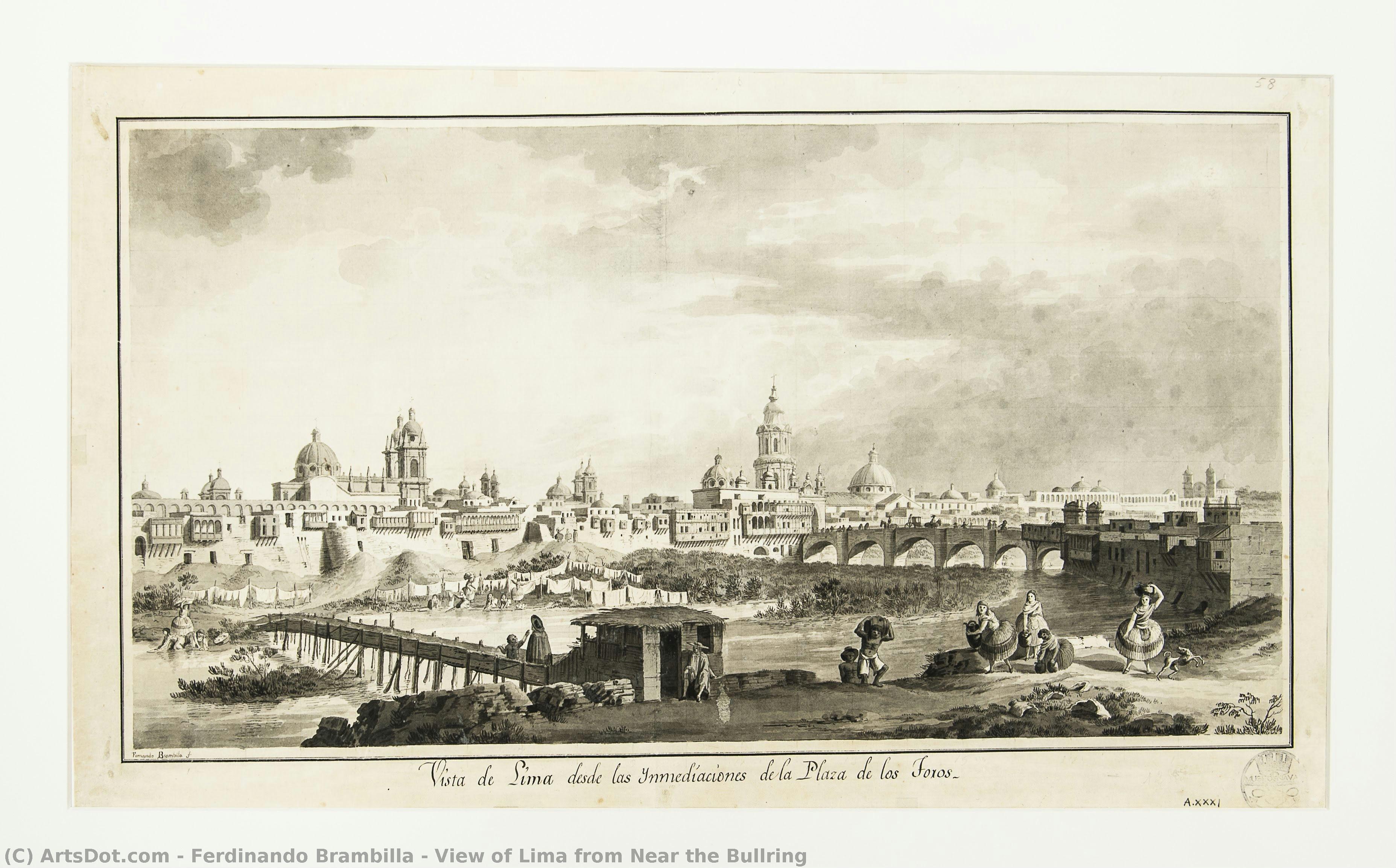 View Of Lima From Near The Bullring — Ferdinando Brambilla