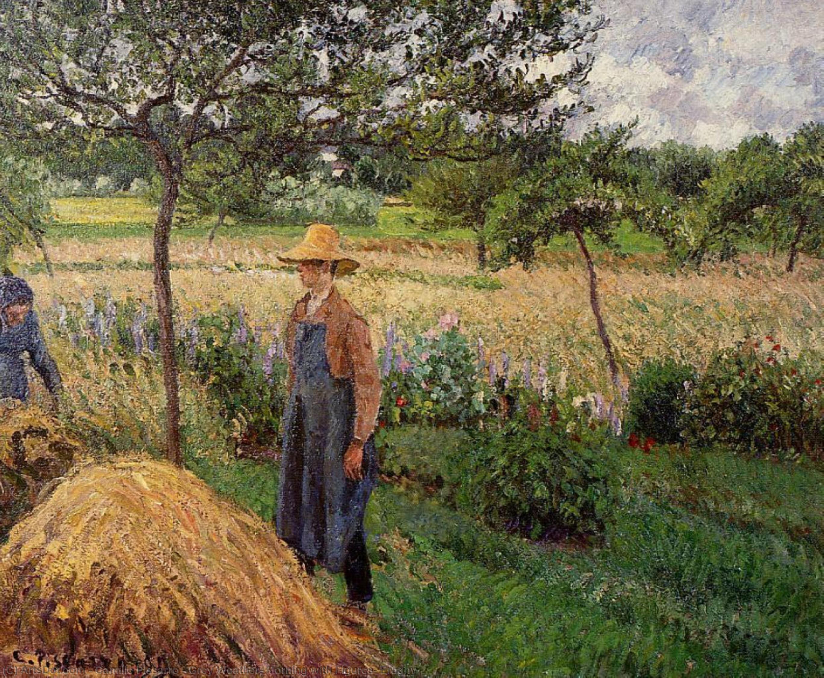 Grey Weather, Morning With Figures, Eragny — Kamij Pisaro
