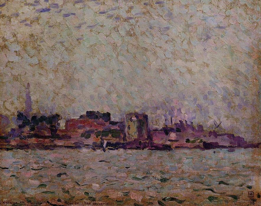 Morning Fog Over The Port Of Veer, Holland — Theo Van Rysselberghe