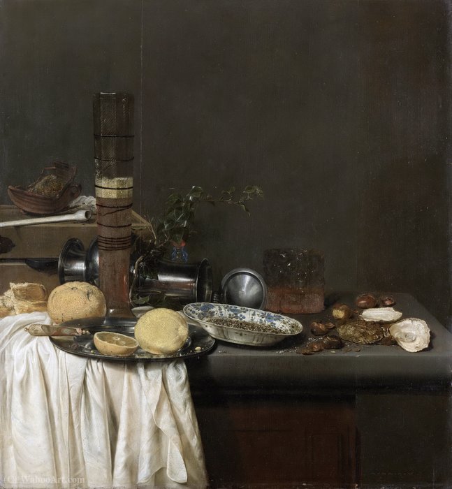 Still-life With A High Glass Of Beer (1647) (64 X 59) (amsterdam, State Museum) — Jan Jansz Van De Velde
