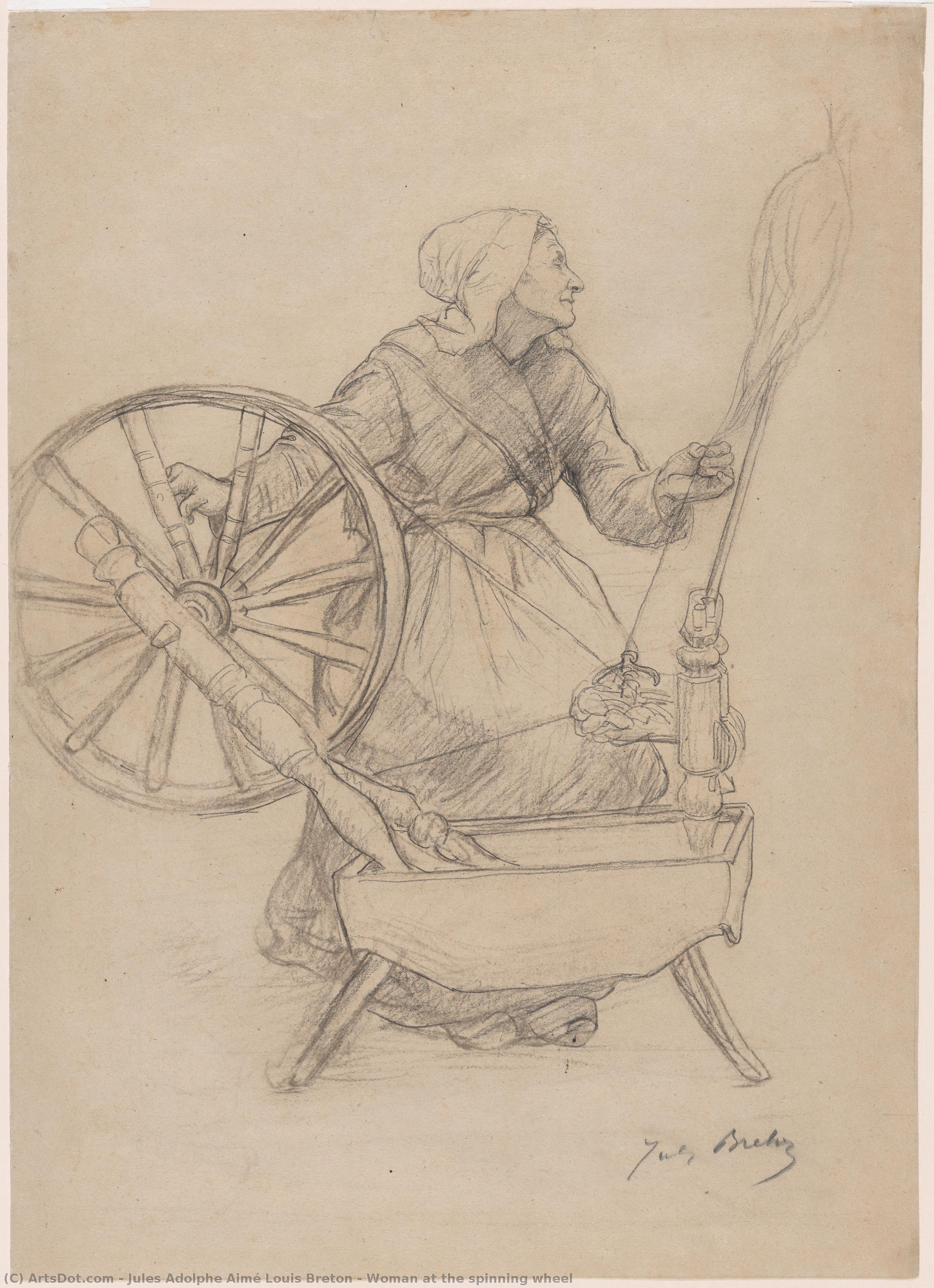 Woman At The Spinning Wheel — Jules Breton