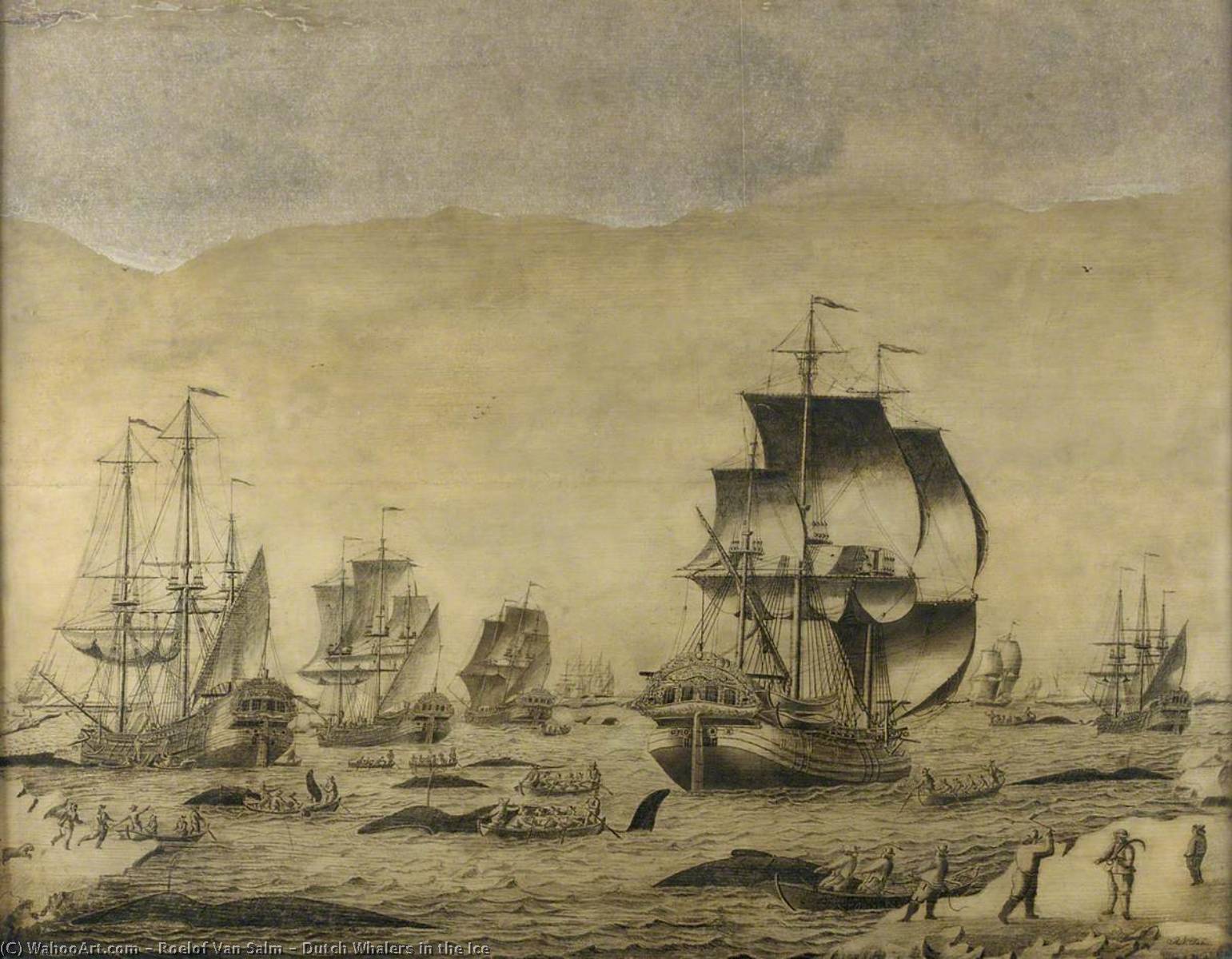 Dutch Whalers In The Ice — Roelof Van Salm