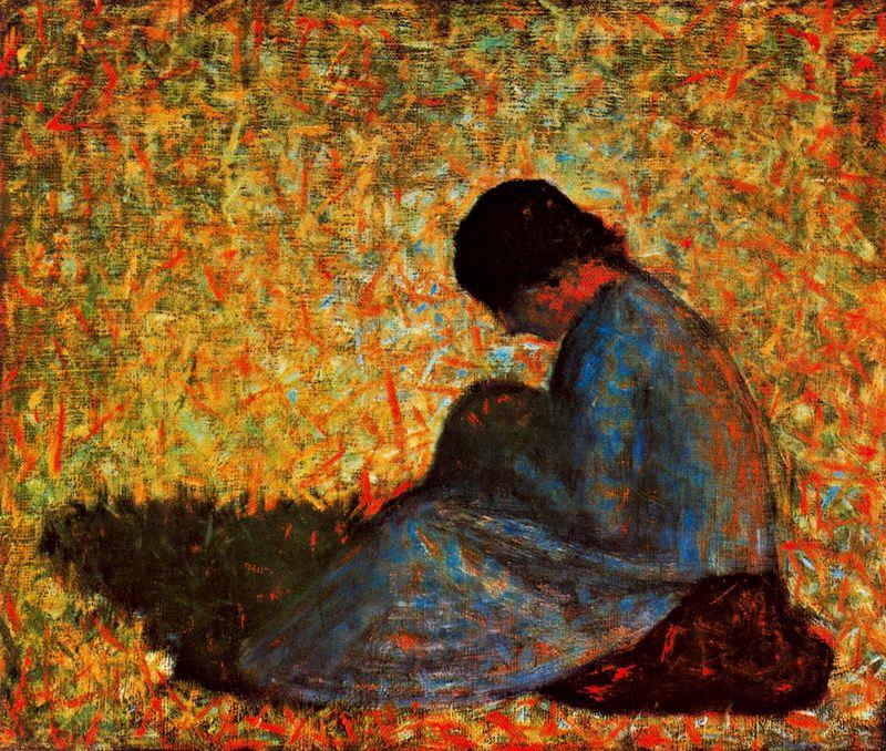 Mujer Sentada En Un Prado — Georges Seurat