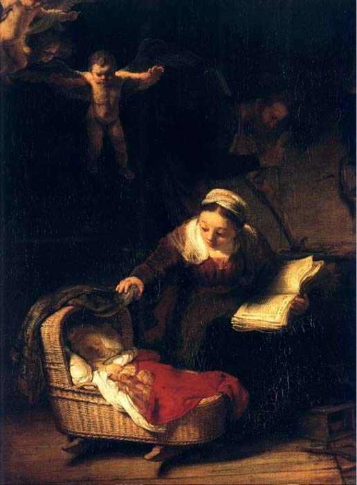 La Sainte Famille Avec Anges, St Petersbourg — Rembrandt Van Rijn