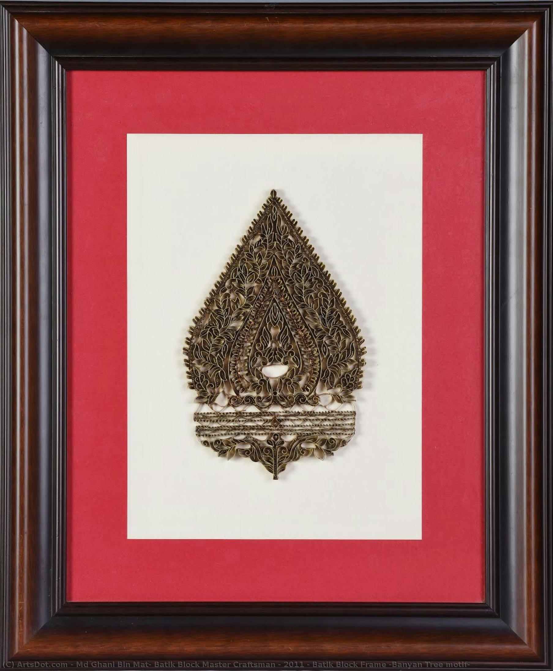 Batik Block Frame (banyan Tree Motif) — Md Ghani Bin Mat: Batik Block Master Craftsman - 2011