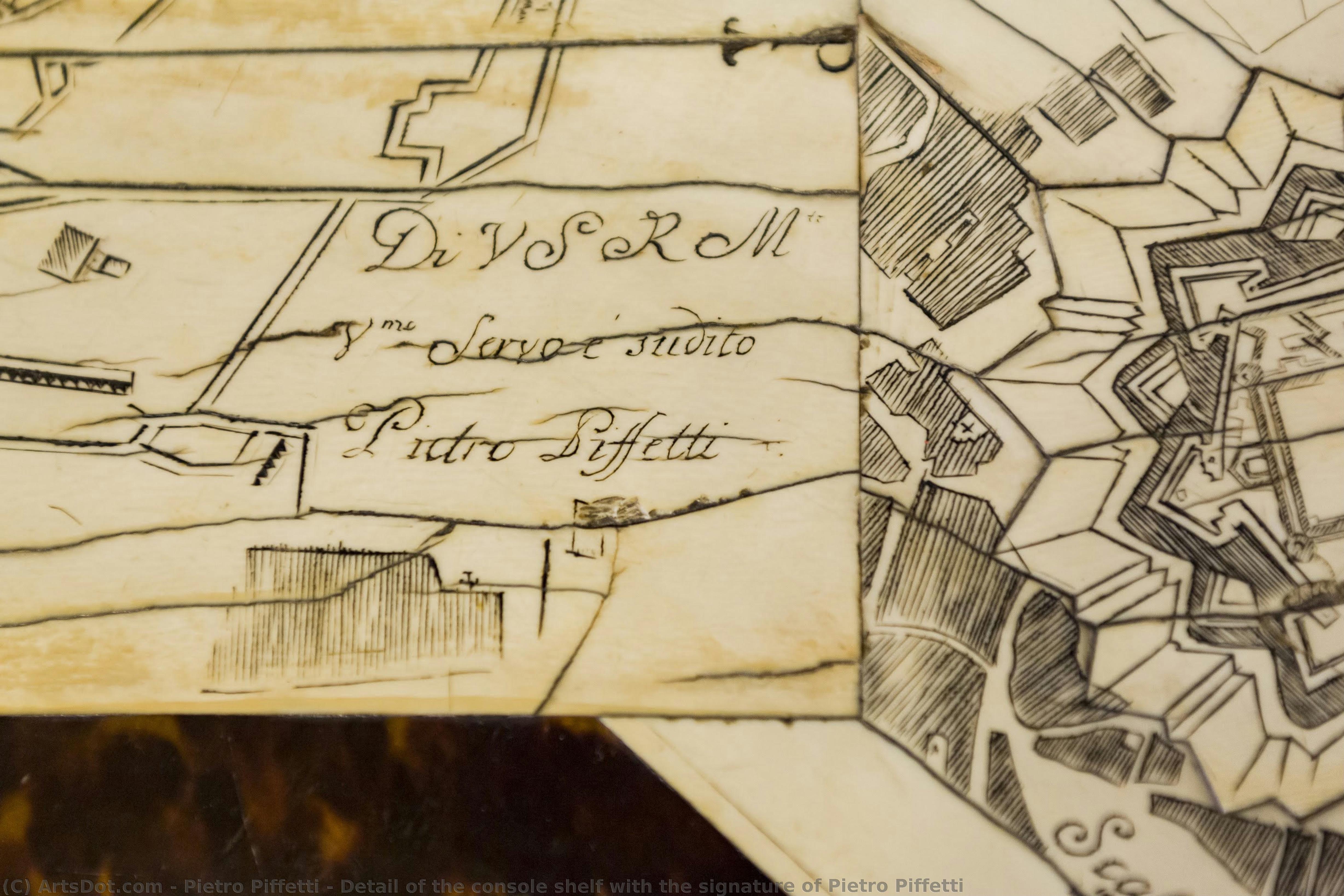 Detail Of The Console Shelf With The Signature Of Pietro Piffetti — Pietro Piffetti