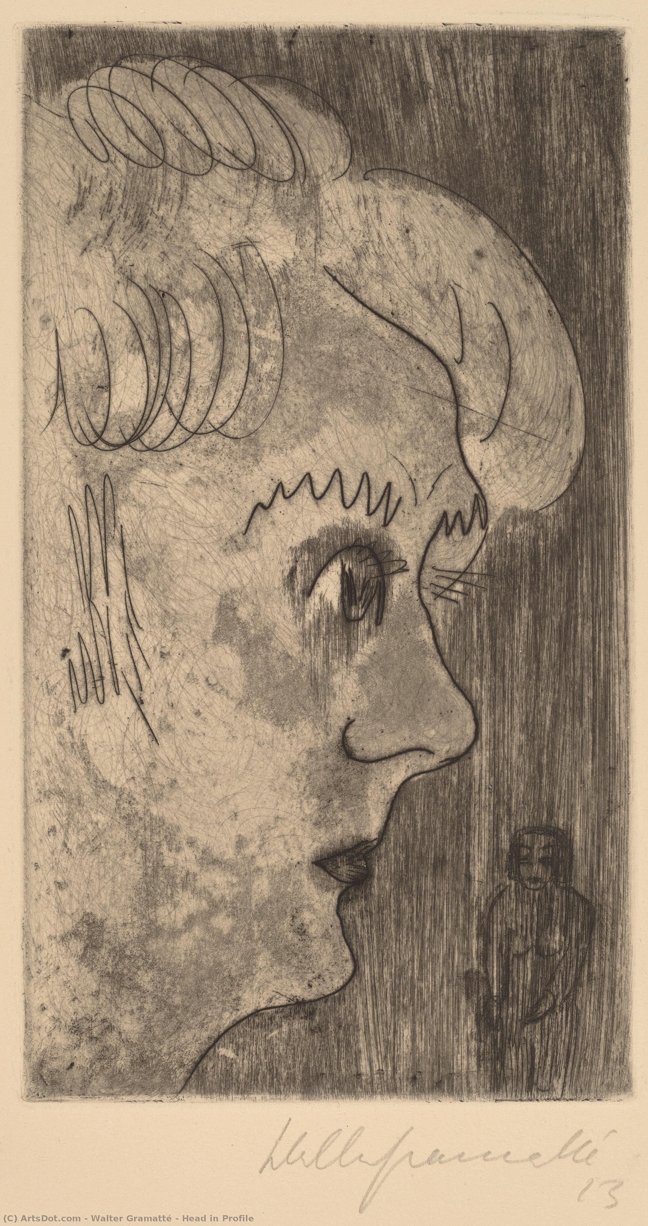 Head In Profile — Walter Gramatté