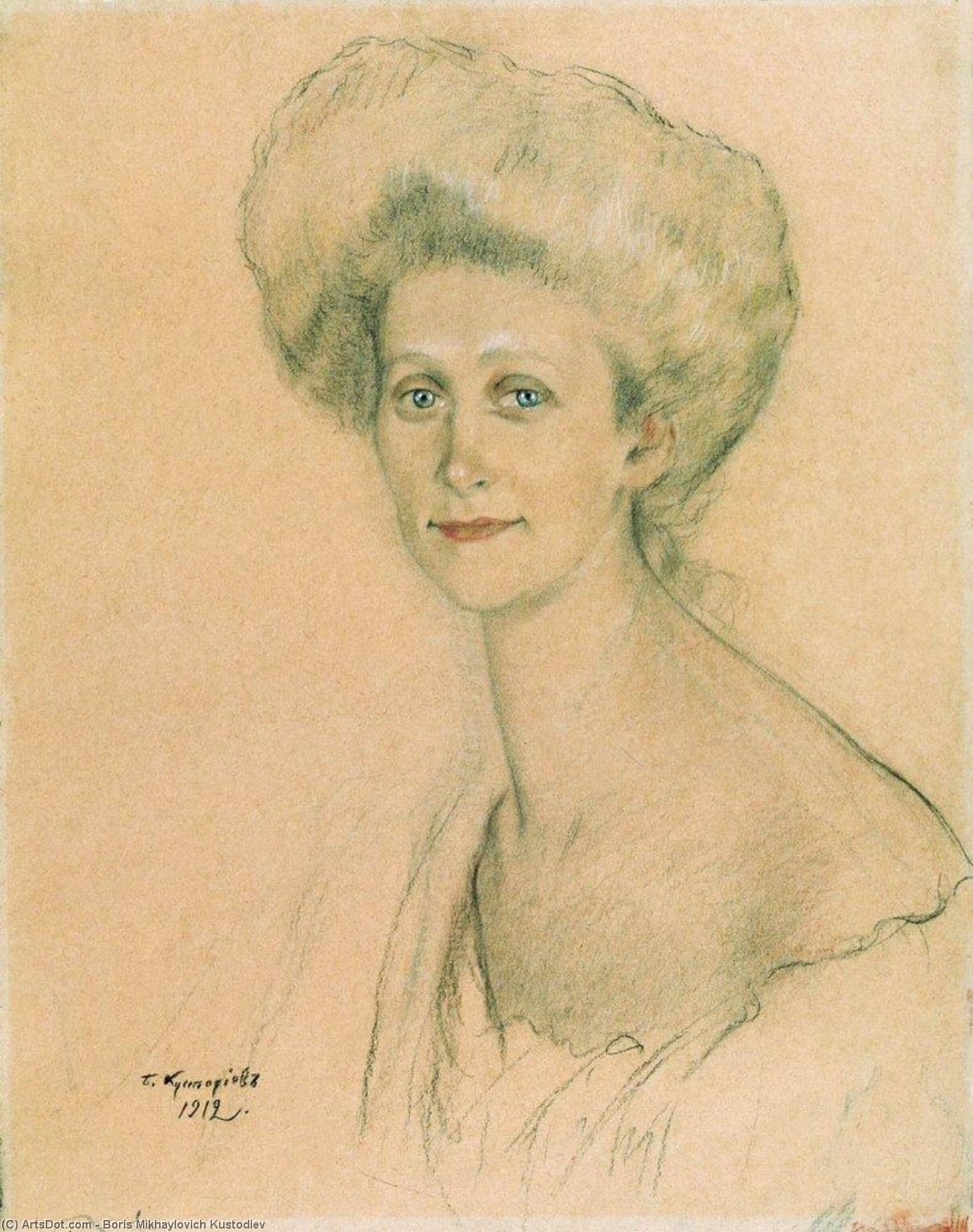 Portrait Of T.f. Davydova — Boris Mikhailovich Kustodiev