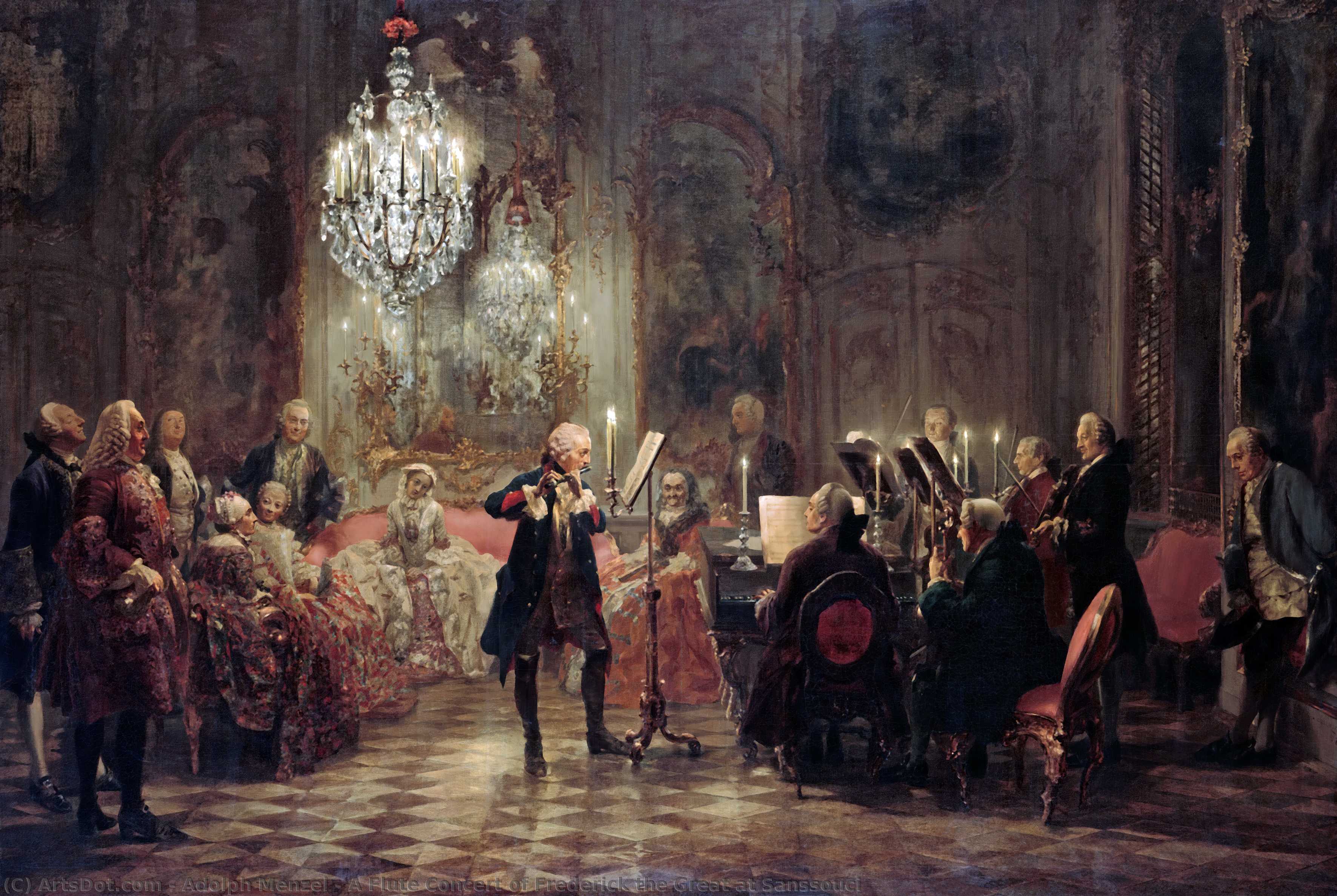 A Flute Concert Of Frederick The Great At Sanssouci — Adolph Von Menzel