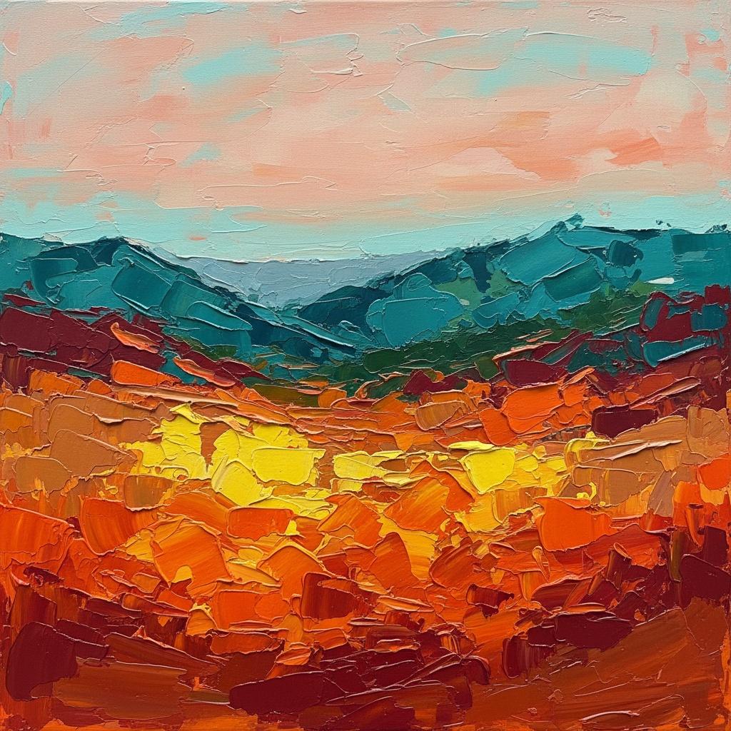 Ephemeral Horizons: Ochre Earth Meeting Azure Dusk In Layered Impasto Dreams — Christian Noiret