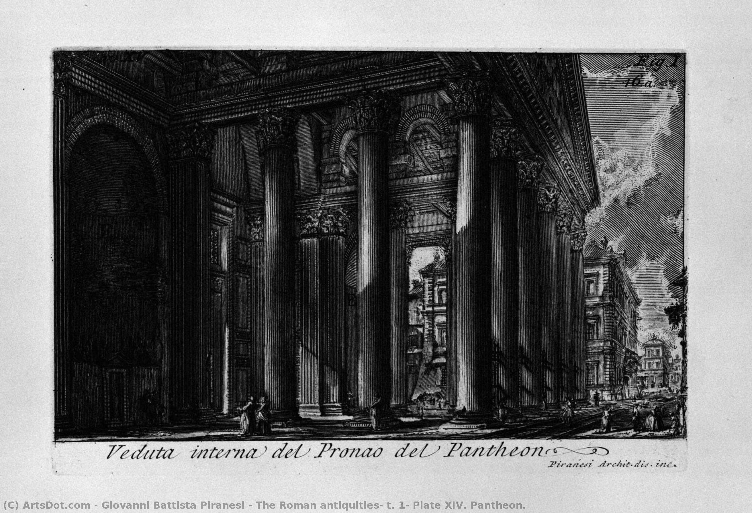 The Roman Antiquities, T. 1, Plate Xiv. Pantheon. — Giovanni Battista Piranesi