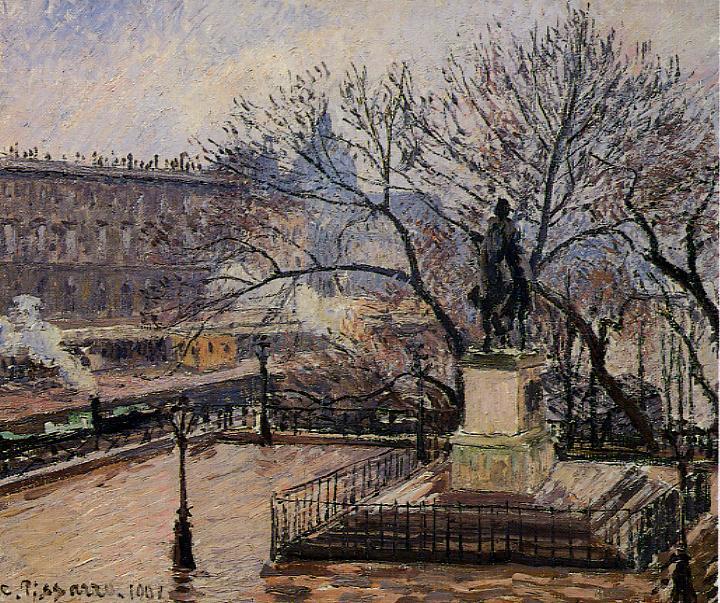 Die Erhöhte Terrasse Des Pont Neuf Und Statue Henri Iv — Camille Pissarro
