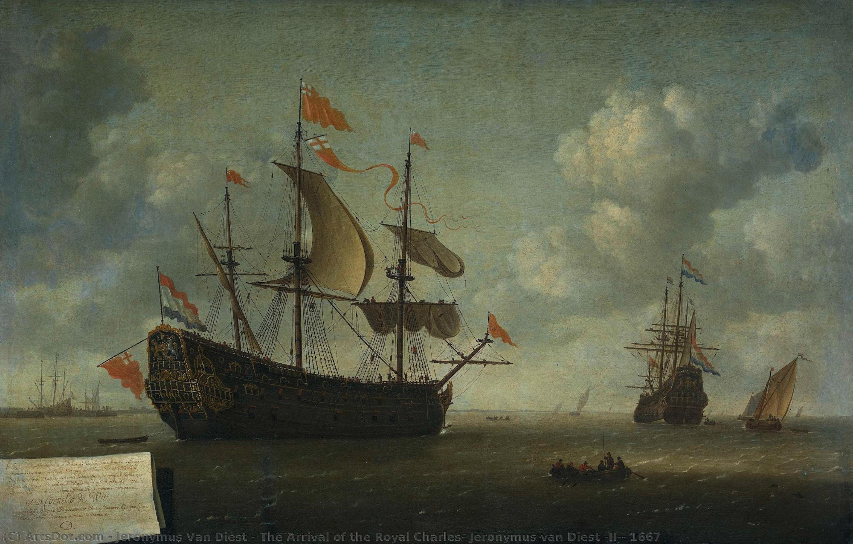 The Arrival Of The Royal Charles, Jeronymus Van Diest (ii), 1667 — Jeronymus Van Diest