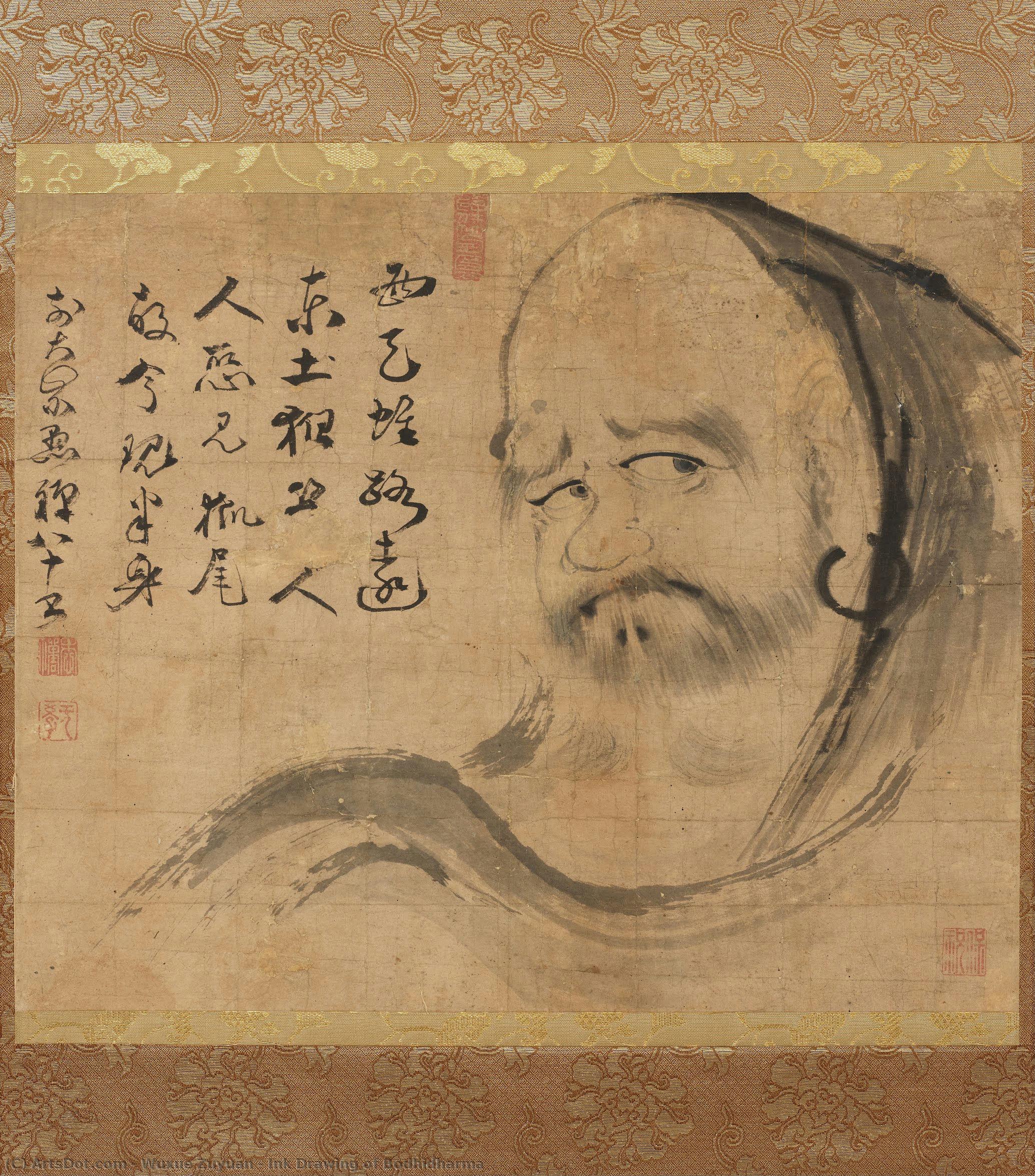 Ink Drawing Of Bodhidharma — Wuxue Zuyuan