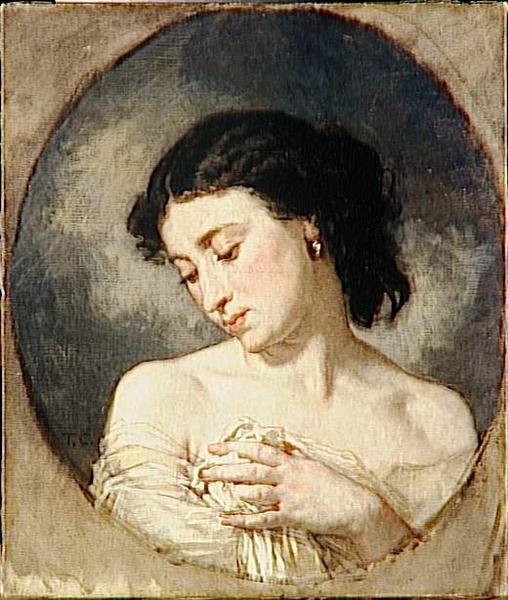 Jeune Femme En Buste Les Epaules Denudees — Thomas Couture