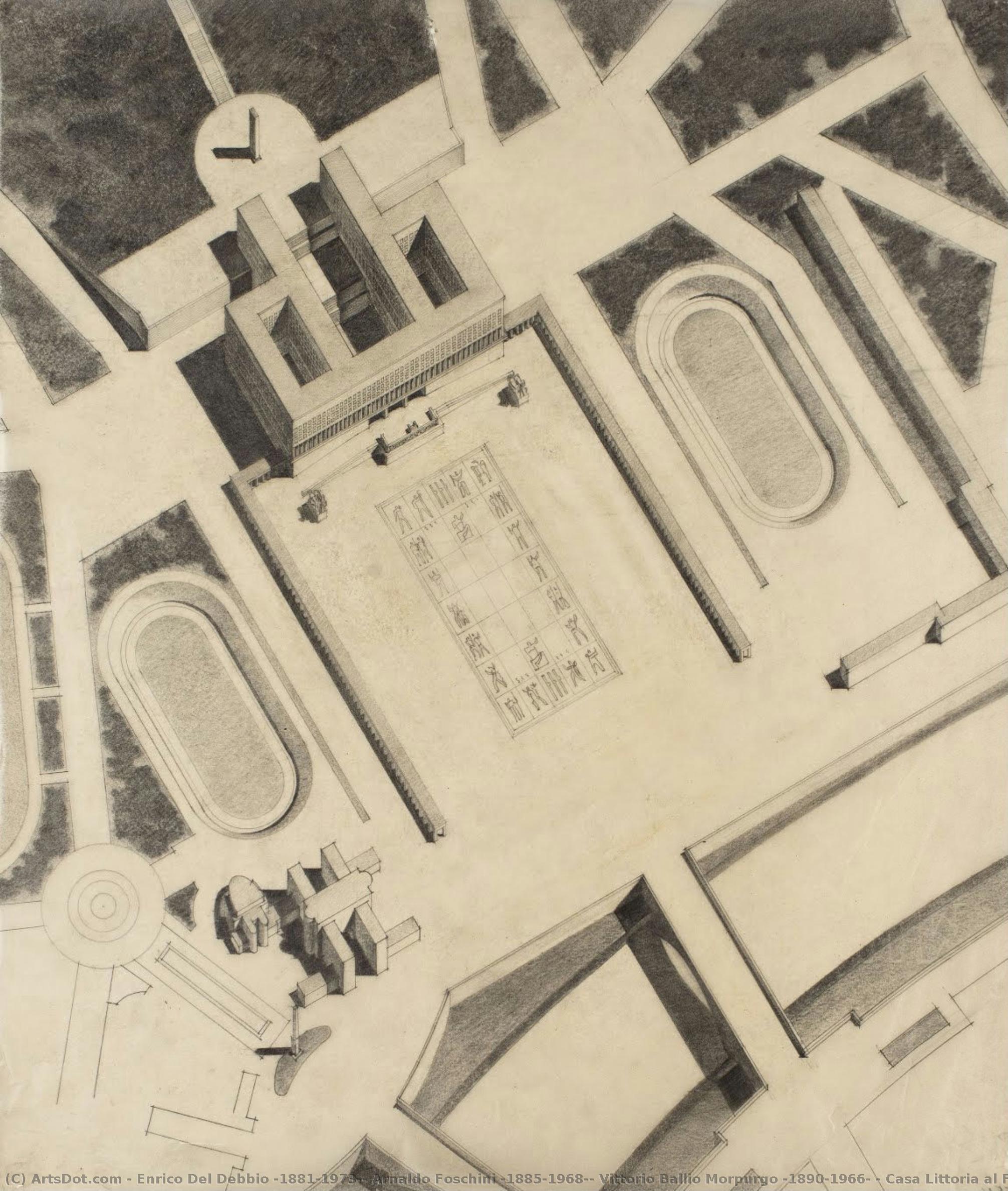 Casa Littoria Al Foro Mussolini: Assonometria Generale Della Seconda Soluzione — Enrico Del Debbio (1881-1973), Arnaldo Foschini (1885-1968), Vittorio Ballio Morpurgo (1890-1966)