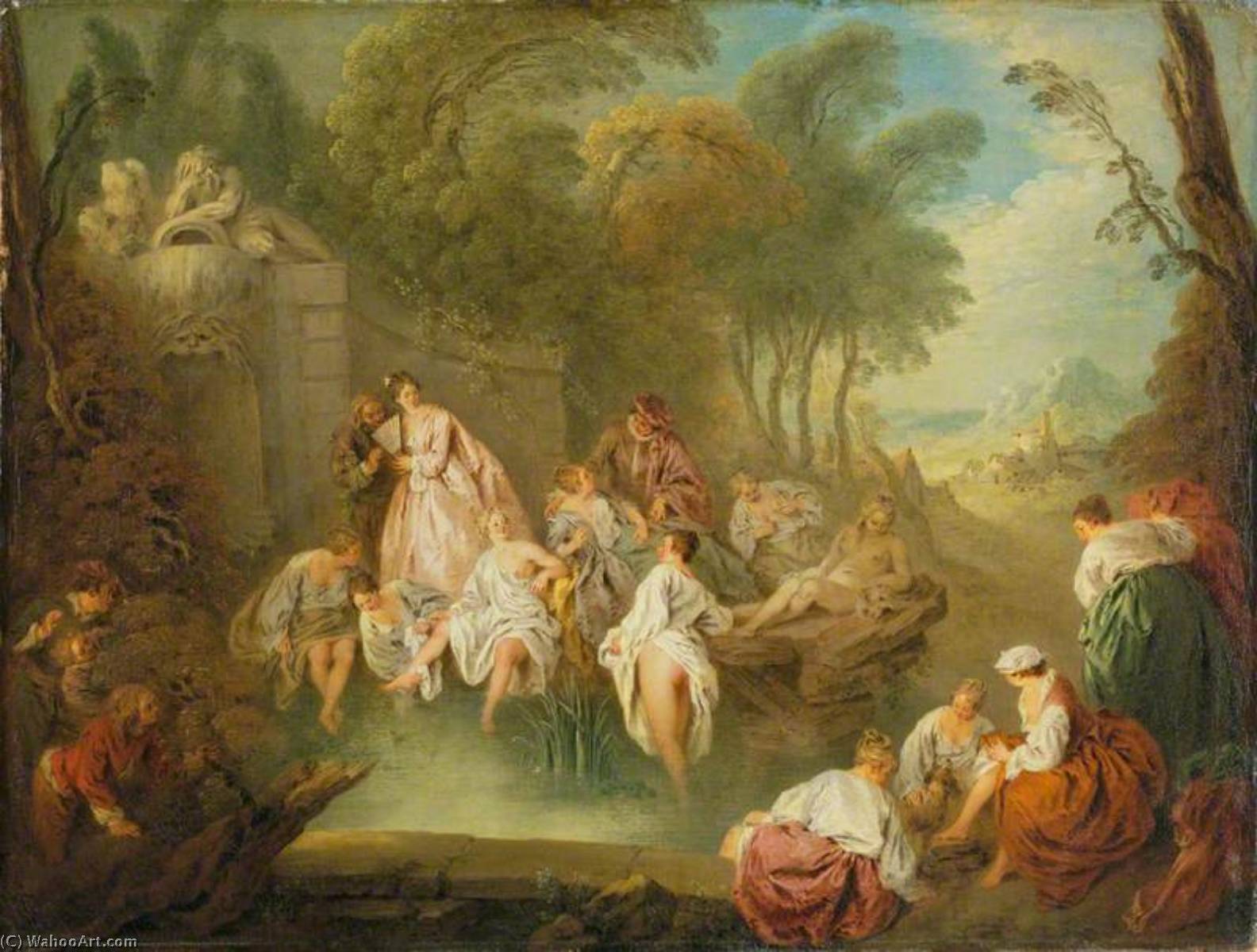 Bathing Party In A Park — Jean-baptiste Pater