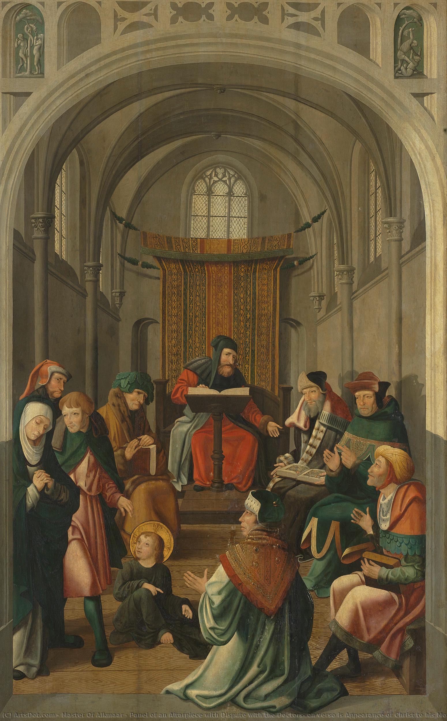 Panel Of An Altarpiece With Dispute With The Doctors, On Verso Is Appearance Of Christ To His Mother, Master Of Alkmaar (attributed To), C. 1520 - C. 1535 — Master Of Alkmaar