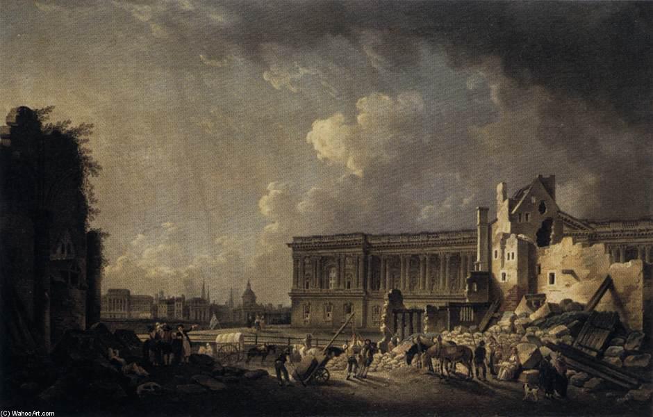 Clearing The Area In Front Of The Louvre Colonnade — Pierre Antoine Machy