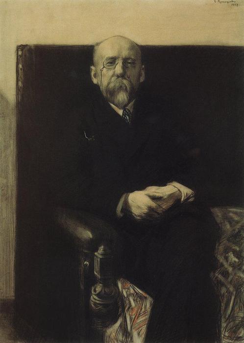 Portrait Of F.k. Sologub — Boris Mikhailovich Kustodiev