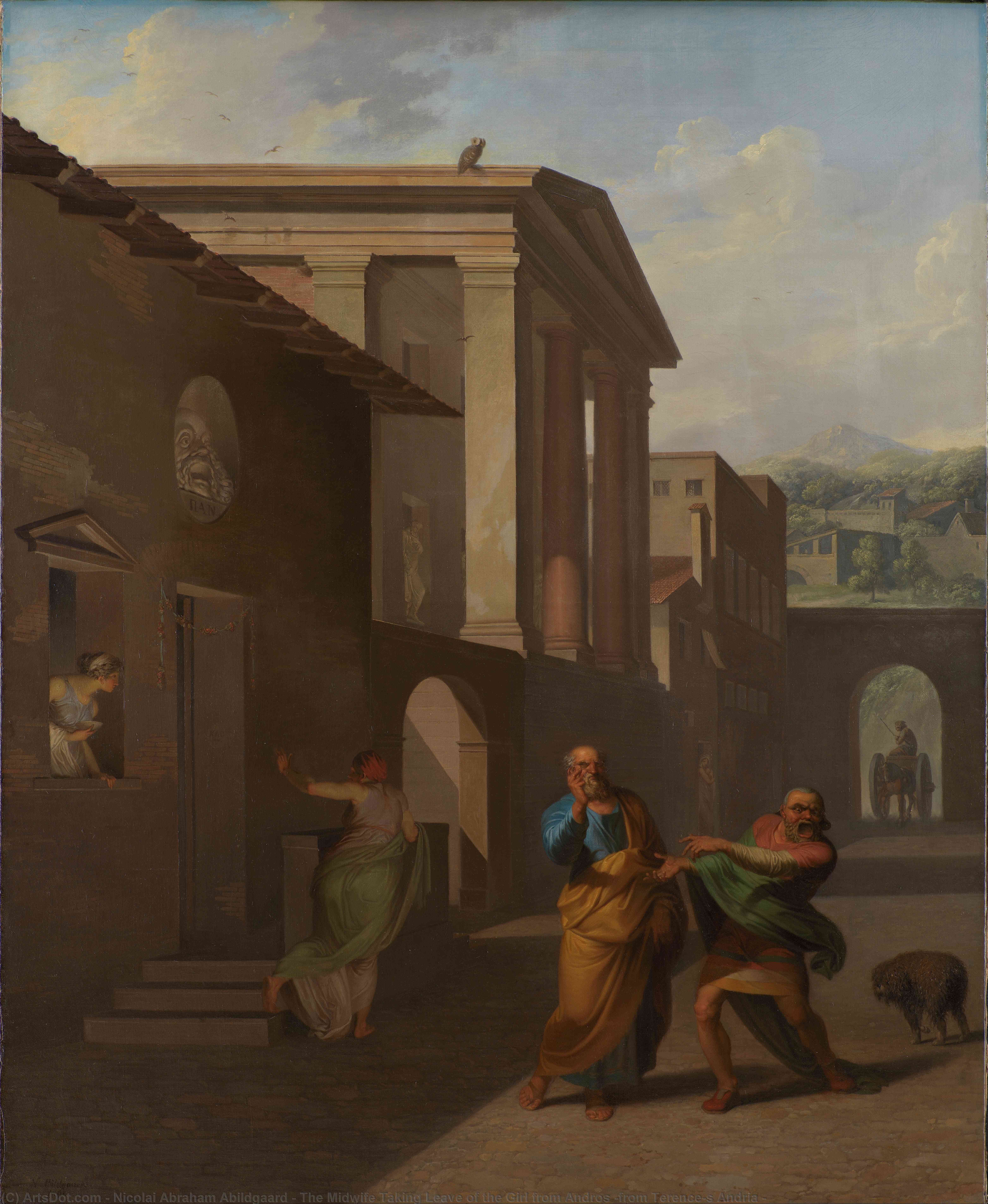 The Midwife Taking Leave Of The Girl From Andros (from Terence's Andria ) — Nicolai Abraham Abildgaard