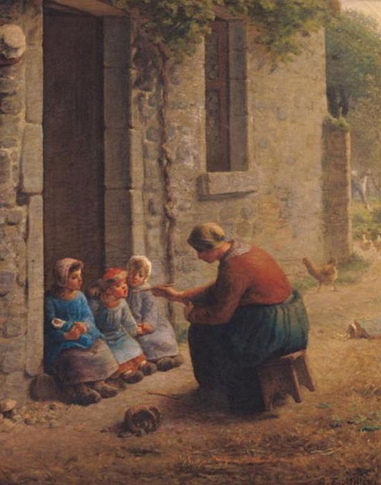 Feeding The Young — Jean-françois Millet