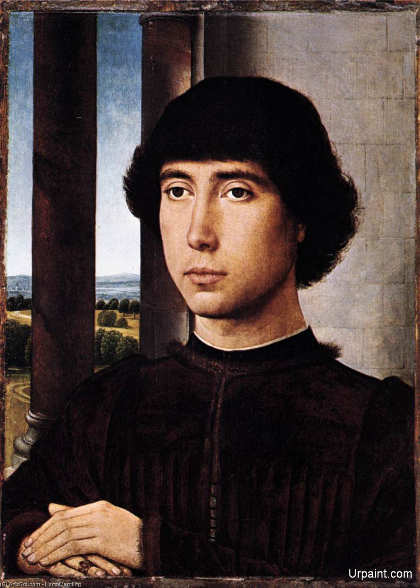 Late - Portrait Of A Man At A Loggia — Memling, Hans